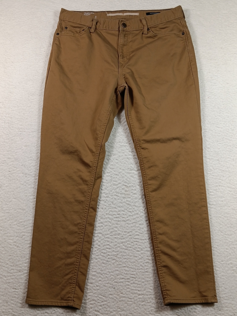 Banana Republic Jeans Mens 35x30 Tan Travel Jean Slim Fit Stretch Casual